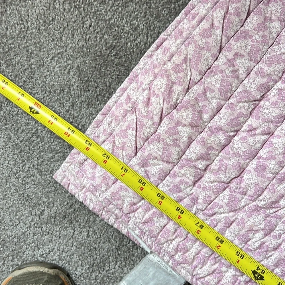 Ethan Allen Kids Pink, White, and Purple Geometric Quilt 93” x 93”